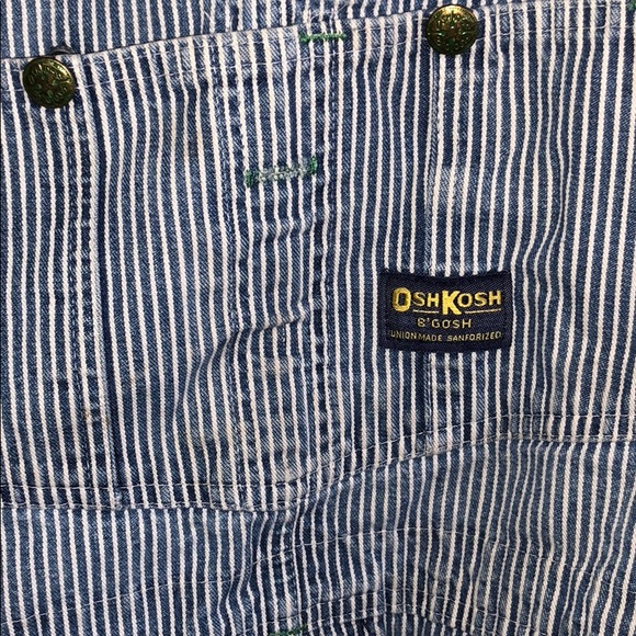 oshkosh striped overalls mens